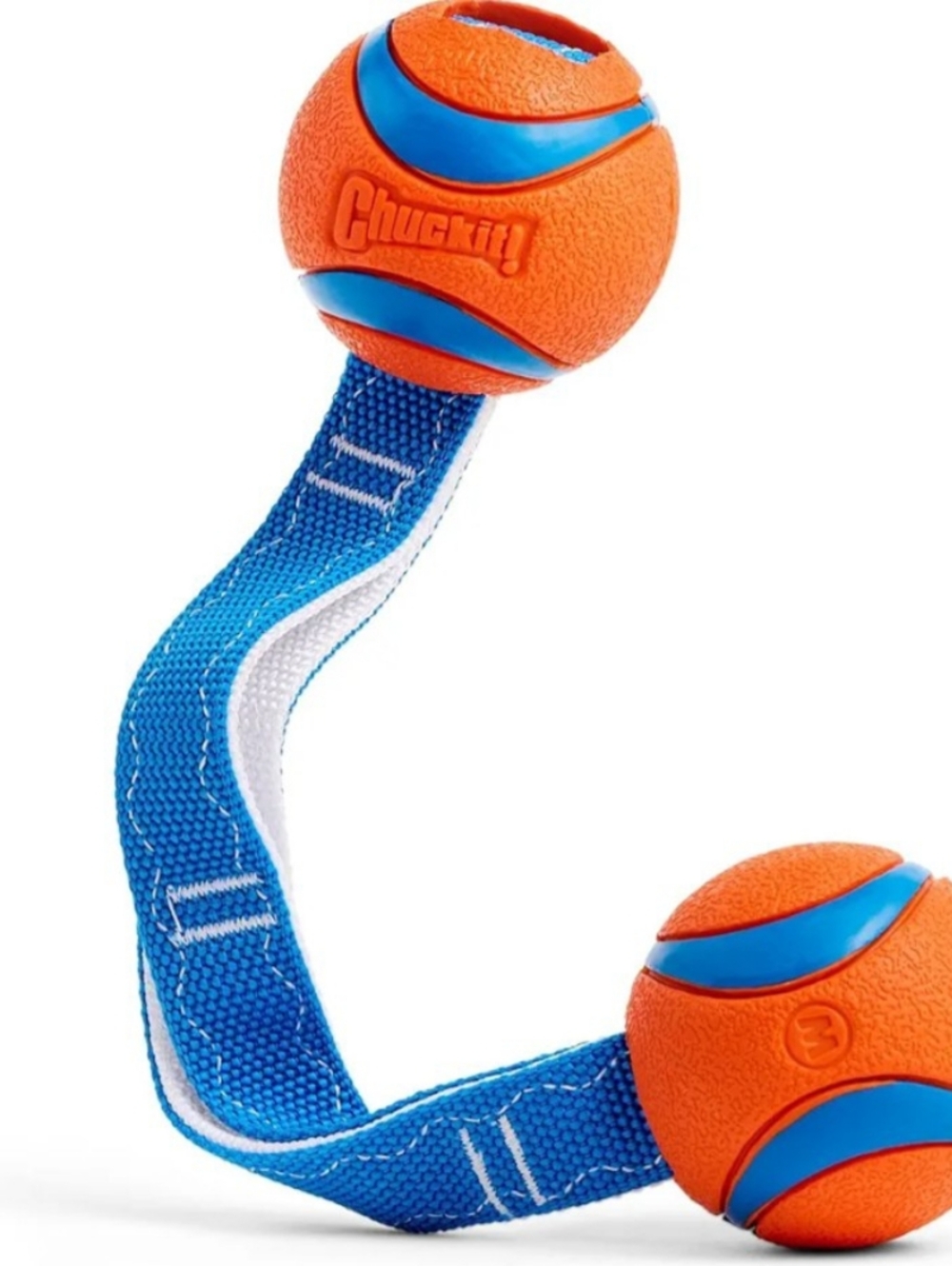 Chuckit! Ultra Duo-Tug Toy For 🐶 Dog Orange & Blue Ball Size M - Picture 2 of 2